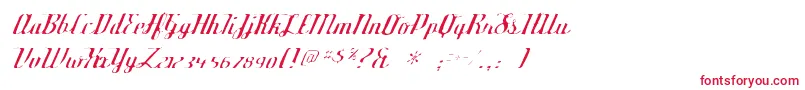 フォントDeftonestylusgaunt – 白い背景に赤い文字