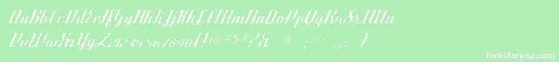 Deftonestylusgaunt-Schriftart – Weiße Schriften auf grünem Hintergrund