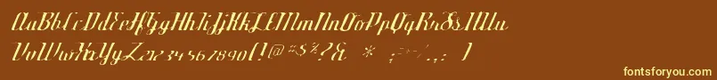 Deftonestylusgaunt Font – Yellow Fonts on Brown Background