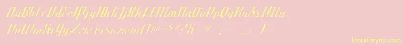 Шрифт Deftonestylusgaunt – жёлтые шрифты на розовом фоне