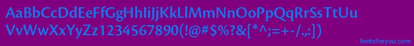 CronosproSemibolddisp Font – Blue Fonts on Purple Background