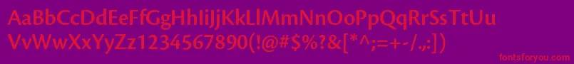 CronosproSemibolddisp Font – Red Fonts on Purple Background