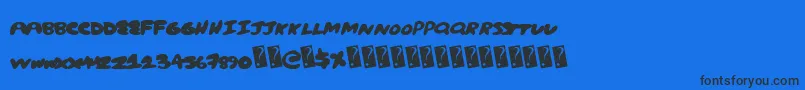 Creampuff Font – Black Fonts on Blue Background