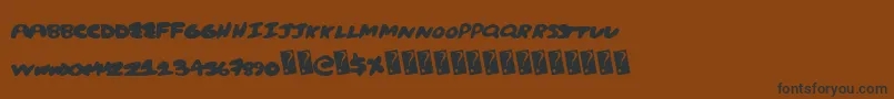 Weitere Informationen zur Creampuff-Schriftart Creampuff-Schriftart – Schwarze Schriften auf braunem Hintergrund