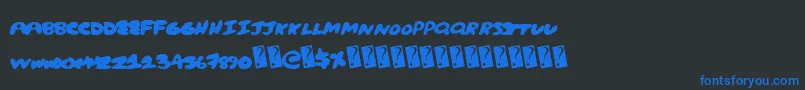 Creampuff-Schriftart – Blaue Schriften auf schwarzem Hintergrund