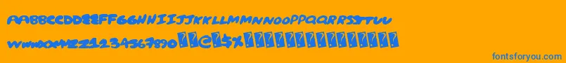 Шрифт Creampuff – синие шрифты на оранжевом фоне
