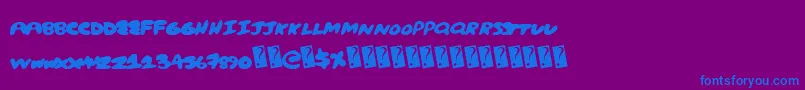 Creampuff Font – Blue Fonts on Purple Background