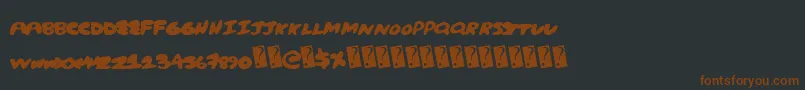 Creampuff-Schriftart – Braune Schriften auf schwarzem Hintergrund