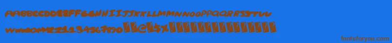 Creampuff Font – Brown Fonts on Blue Background