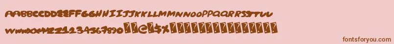 Weitere Informationen zur Creampuff-Schriftart Creampuff-Schriftart – Braune Schriften auf rosa Hintergrund