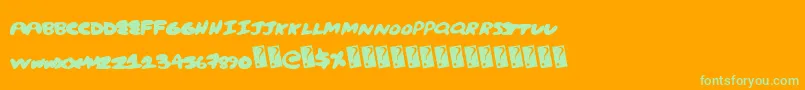 Creampuff Font – Green Fonts on Orange Background