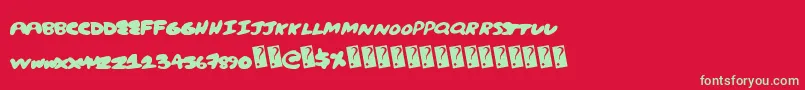 Creampuff Font – Green Fonts on Red Background