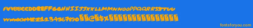 Więcej informacji o czcionce Creampuff Czcionka Creampuff – pomarańczowe czcionki na niebieskim tle