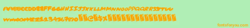 Creampuff Font – Orange Fonts on Green Background
