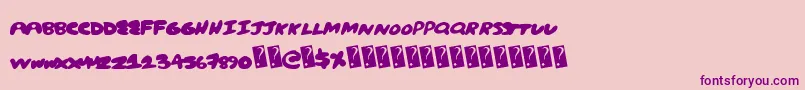 Creampuff-Schriftart – Violette Schriften auf rosa Hintergrund