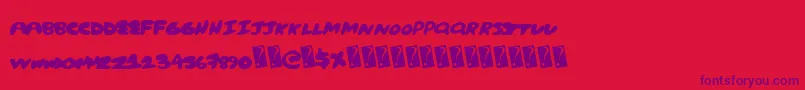 Creampuff Font – Purple Fonts on Red Background