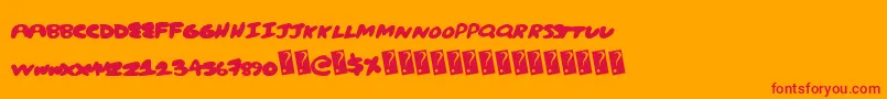 Шрифт Creampuff – красные шрифты на оранжевом фоне