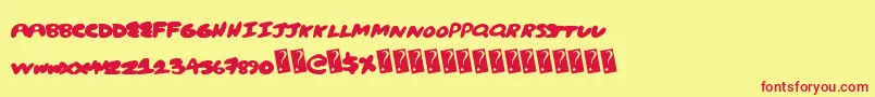 Creampuff Font – Red Fonts on Yellow Background