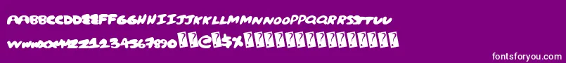 Creampuff Font – White Fonts on Purple Background