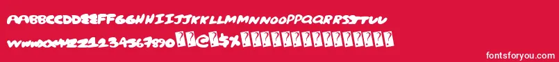 Fonte Creampuff – fontes brancas em um fundo vermelho