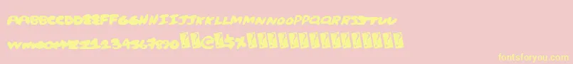 En savoir plus sur la police Creampuff Police Creampuff – polices jaunes sur fond rose
