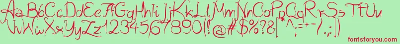 WildScript Font – Red Fonts on Green Background