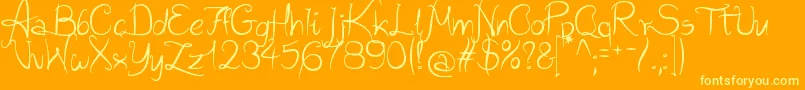 Więcej informacji o czcionce WildScript Czcionka WildScript – żółte czcionki na pomarańczowym tle