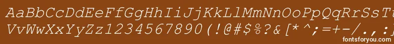 Czcionka HellascourItalic – białe czcionki na brązowym tle