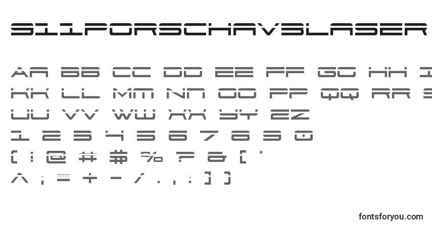 Schriftart 911porschav3laser – Alphabet, Zahlen, spezielle Symbole