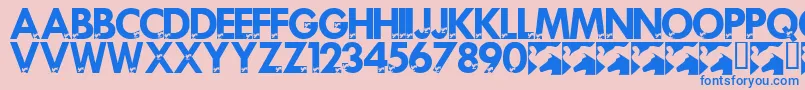 LmsPoliticalPrint Font – Blue Fonts on Pink Background