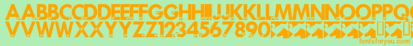 LmsPoliticalPrint Font – Orange Fonts on Green Background