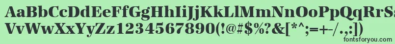 Шрифт Urwantiquatextbolnar – чёрные шрифты на зелёном фоне