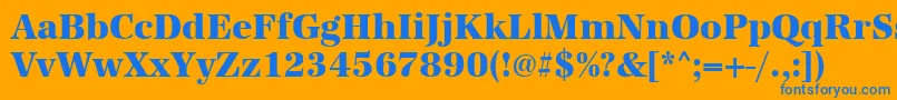 フォントUrwantiquatextbolnar – オレンジの背景に青い文字