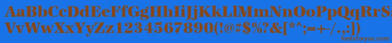 Czcionka Urwantiquatextbolnar – brązowe czcionki na niebieskim tle