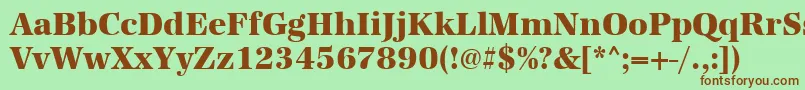 Urwantiquatextbolnar Font – Brown Fonts on Green Background
