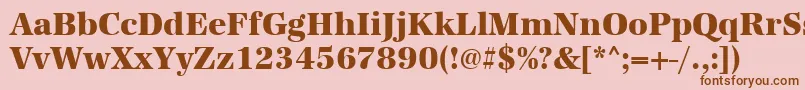 Шрифт Urwantiquatextbolnar – коричневые шрифты на розовом фоне