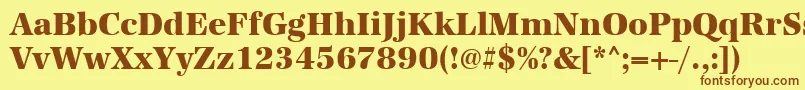 Czcionka Urwantiquatextbolnar – brązowe czcionki na żółtym tle