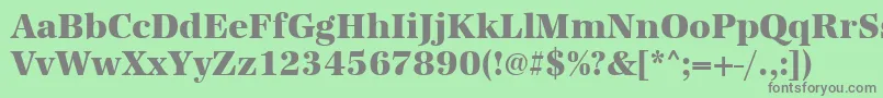 フォントUrwantiquatextbolnar – 緑の背景に灰色の文字