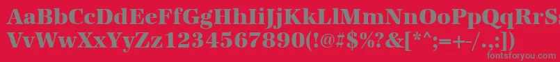 フォントUrwantiquatextbolnar – 赤い背景に灰色の文字