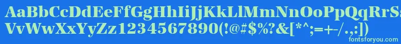 Urwantiquatextbolnar Font – Green Fonts on Blue Background