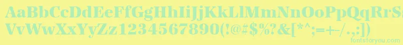 Urwantiquatextbolnar Font – Green Fonts on Yellow Background