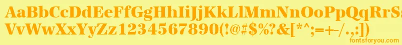 Urwantiquatextbolnar Font – Orange Fonts on Yellow Background