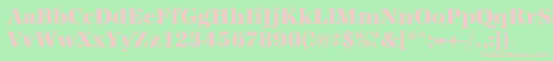 Urwantiquatextbolnar Font – Pink Fonts on Green Background