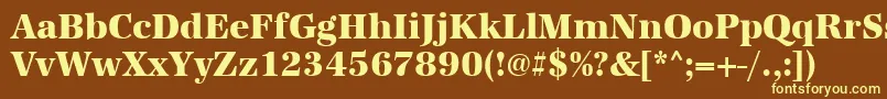 Czcionka Urwantiquatextbolnar – żółte czcionki na brązowym tle