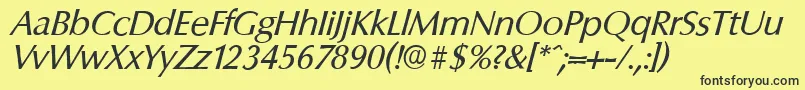 ColumbiaserialItalic Font – Black Fonts on Yellow Background