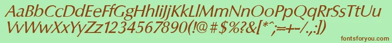 ColumbiaserialItalic Font – Brown Fonts on Green Background