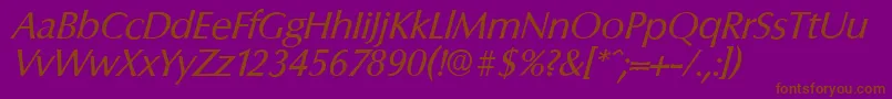 ColumbiaserialItalic Font – Brown Fonts on Purple Background