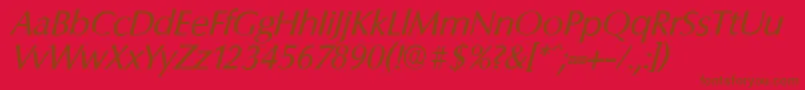 ColumbiaserialItalic Font – Brown Fonts on Red Background