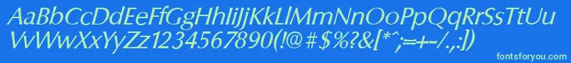 ColumbiaserialItalic Font – Green Fonts on Blue Background