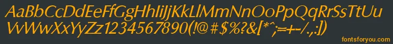 ColumbiaserialItalic Font – Orange Fonts on Black Background